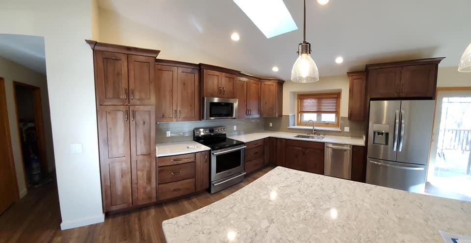 Custom kitchen with walnut cabinetry