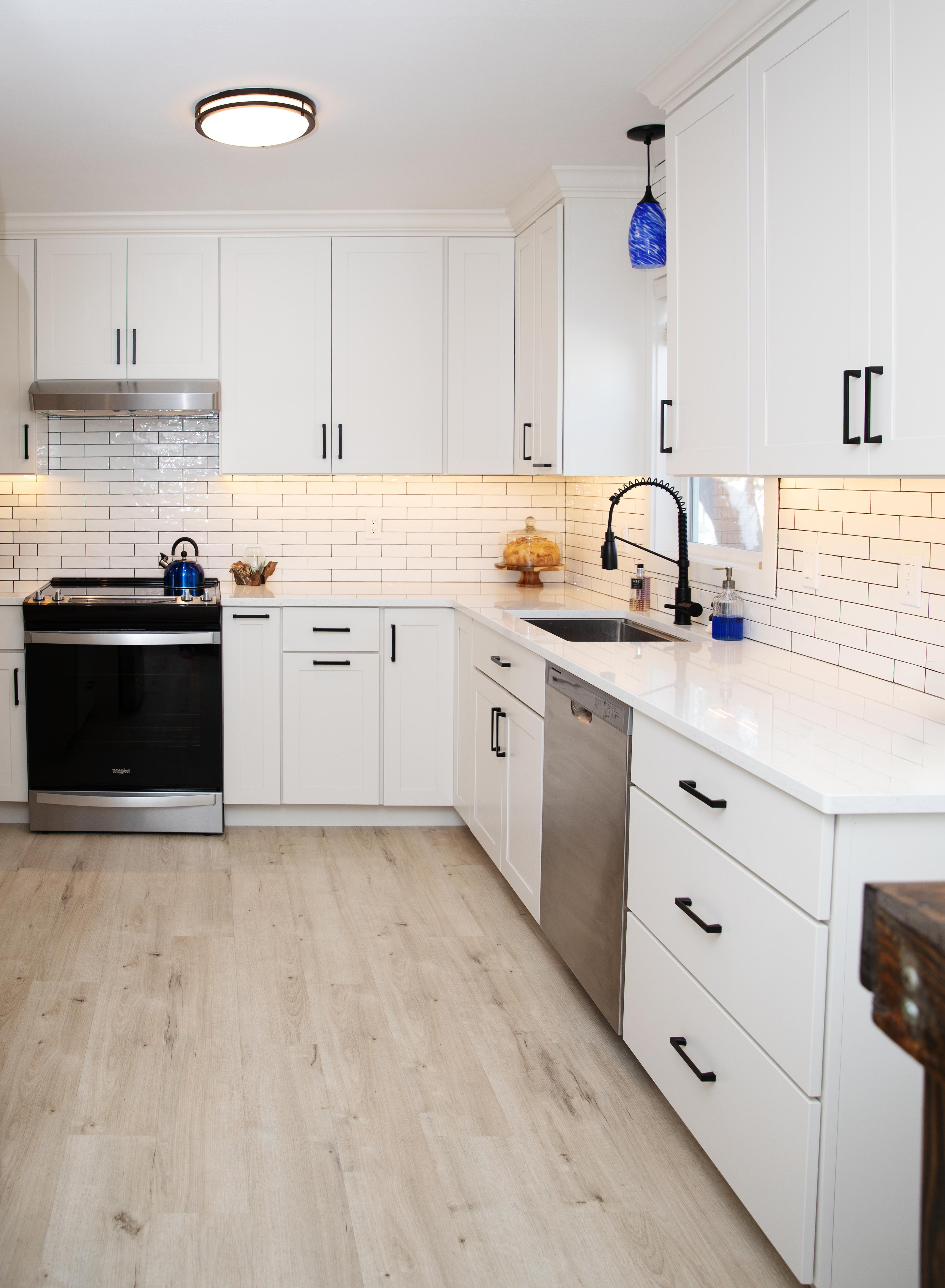 Kitchen remodel with subway tile